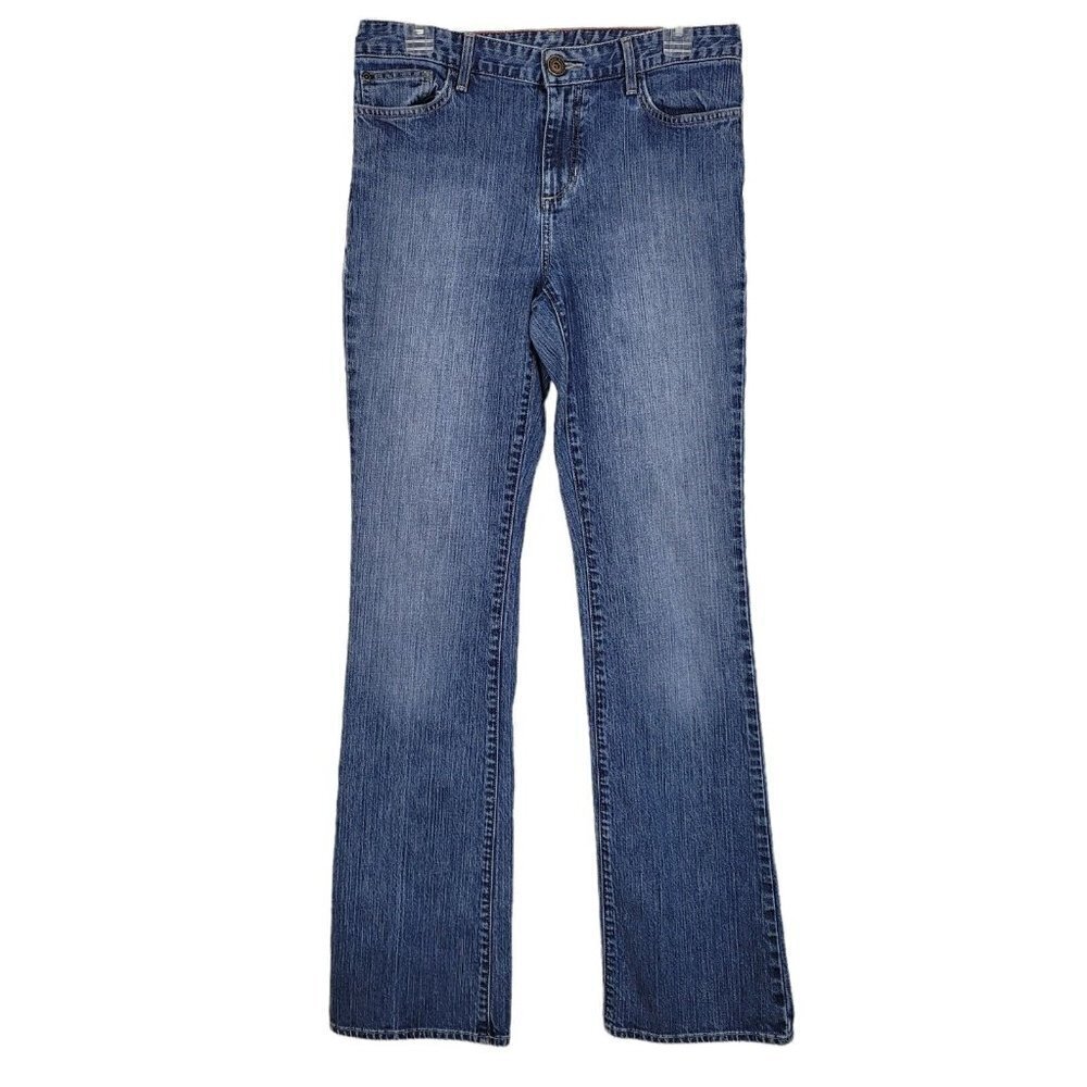 Eddie Bauer Women's Size 6 Long Natural Bootcut Jeans Med Wash Mid Rise Denim
